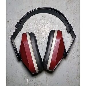 Ear Defenders Noise Protractors Ear Muffs E.A.R. #1000 Burgundy VTG Adjustable